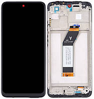 Дисплей модуль тачскрин Xiaomi Redmi 10 Prime черный оригинал в рамке
