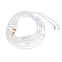 Аудио (3.5мм/3полюса) кабель (1.2м) для ремонта наушников, белый