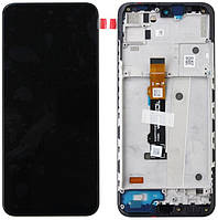 Дисплей модуль тачскрин Motorola XT2169 Moto G71 5G чорний Amoled оригінал із рамкою