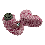 Пінетки в'язані для новонароджених 16.5 розмір 10 см довжина Туреччина для хлопчика рожевий (ПІД156), фото 2