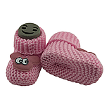 Пінетки в'язані для новонароджених 16.5 розмір 10 см довжина Туреччина для хлопчика рожевий (ПІД156), фото 3