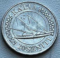 Монета Тонга 20 сеніті 2015 р.