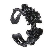 Модное креативное кольцо черный череп (скелет) кольцо в виде скелета размер регулируемый
