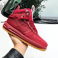 Мужские легкие демисезонные кроссовки Nike Lunar Force 1 Duckboot красные, пенка