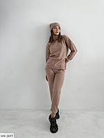 Костюм брючный женский ангоровый повседневный удобный гольф, брюки, шапка для прогулок размеры 42-48 арт 465