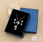 Комплект Набір срібних прикрас русалка "Серце Океану" підвіска, сережки, кільце S925 проби EGYPT SILVER