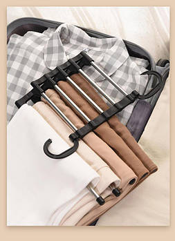 Вішалка плічики для одягу, вішалки для економії місця в шафі чорна