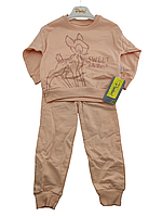 Спортивный костюм детский Турция 2, 3, 4, 5 лет для девочки трикотажный теплый персиковый (КДМ104)