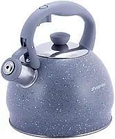 Чайник с нейлоновой ручкой со свистком Kamille Whistling Kettle серого цвета 2 л (KM-1072GR)