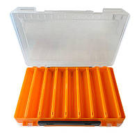 Коробка для воблеров двухсторонняя 16 ячеек Оранжевая