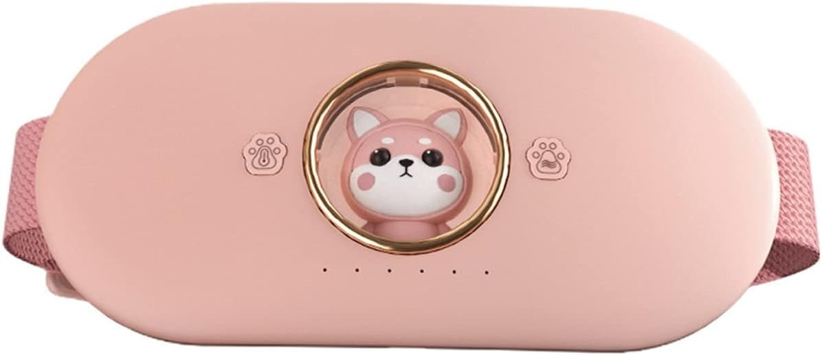 Електричний тепловий пояс вібраційний масажер для живота Рожевий, фото 1