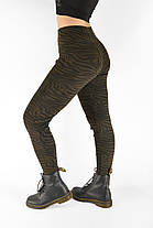 Лосини жіночі з візерунком Ластівка на байці у великих розмірах Гамаші з начосом Батал XL — 5XL, фото 4