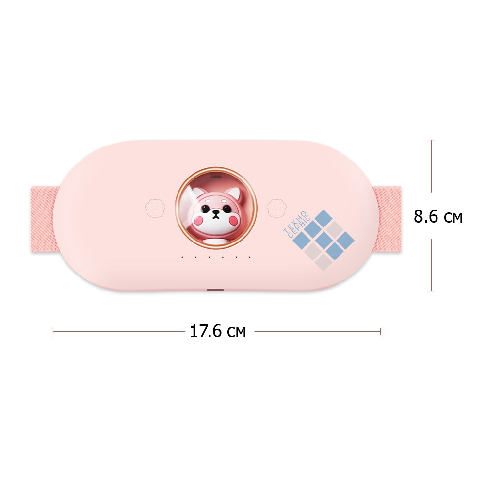 Электрический тепловой пояс вибрационный массажер для живота Розовый - фото 8 - id-p1928697999