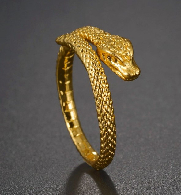 Сталева каблучка влади Золота Скандівська Змія модна каблучка у вигляді змії розмір регульований