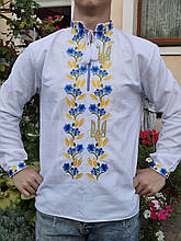 Чоловіча сорочка-вишиванкана на домотканому "Лука" 44-60 розміри
