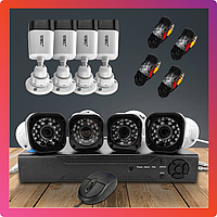 Вуличний комплект відеоспостереження 4 камери та відеореєстратор DVR CAD UKC D001 KIT 2mp\4ch
