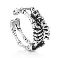 Модное креативное кольцо серебристый череп (скелет) кольцо в виде скелета размер регулируемый