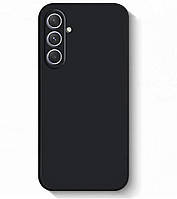 Силіконовий чохол із мікрофіброю для Samsung Galaxy A24 чорний тонкий матовий