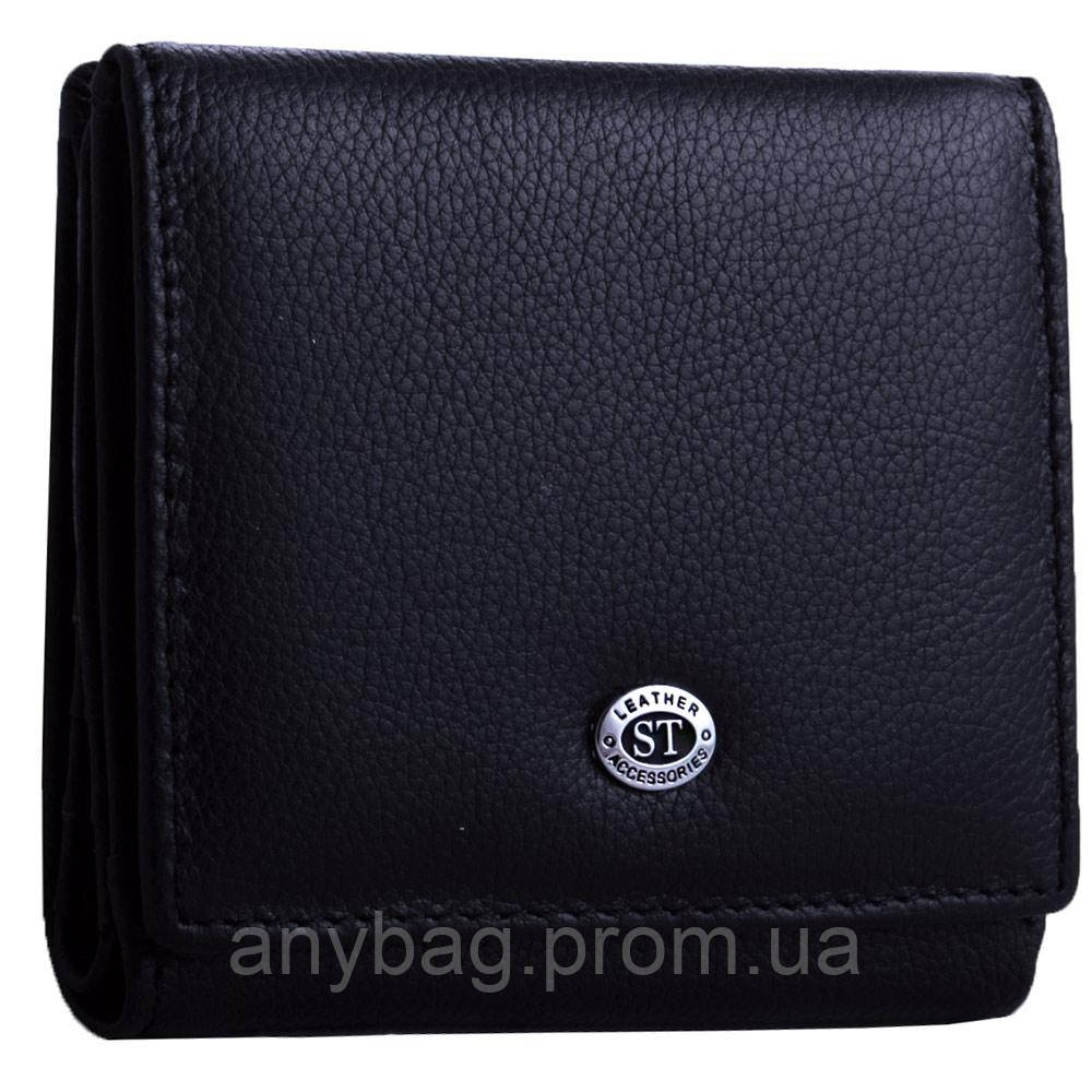 Маленький жіночий шкіряний гаманець ST-19874 чорний