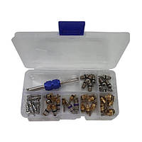 Набір ніпелів СТ-247 (7 різновидів 39 золотників + викрутка) для автомобільного кондиціонера