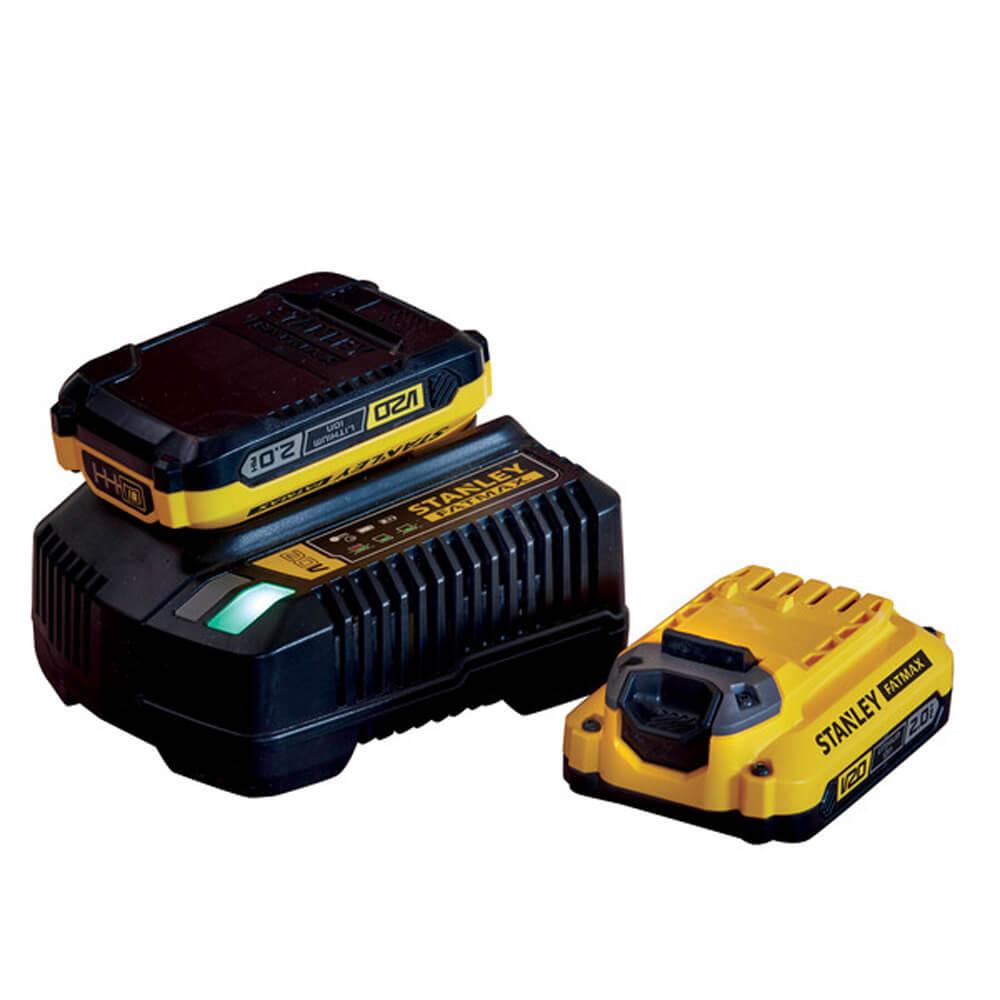 Зарядний пристрій і 2 акумулятори 18 В STANLEY FATMAX SFMCB12D2