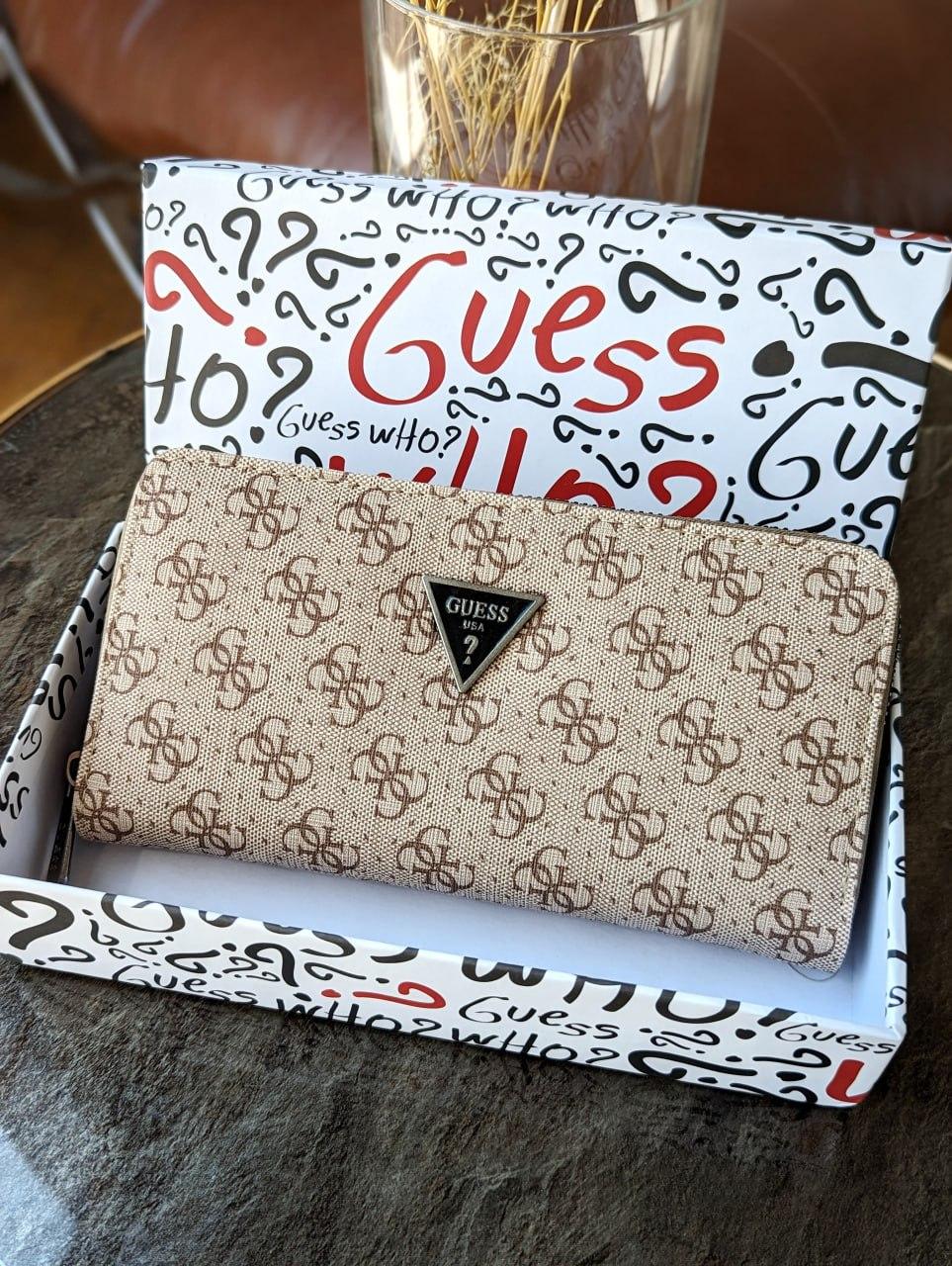 Гаманець Guess жіночий Гаманець Гесс бежевий