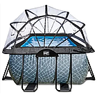 Каркасний басейн Exit Toys (400 х 200 х 122 см) камінь, з куполом, пісочним фільтром і драбиною, фото 4