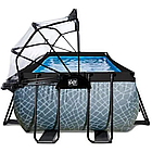Каркасний басейн Exit Toys (400 х 200 х 122 см) камінь, з куполом, пісочним фільтром і драбиною, фото 5