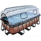 Каркасний басейн Exit Toys (540 х 250 х 122 см) дерево, з куполом, пісочним фільтром і тепловим насосом, фото 2