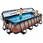 Каркасний басейн Exit Toys (540 х 250 х 122 см) дерево, з куполом, пісочним фільтром і тепловим насосом, фото 3