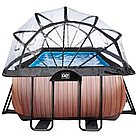 Каркасний басейн Exit Toys (540 х 250 х 122 см) дерево, з куполом, пісочним фільтром і тепловим насосом, фото 4