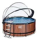 Басейн EXIT каркасний круглий з куполом 360х122 см + тепловий насос + пісочний фільтр "дерево", фото 2