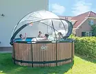 Басейн EXIT каркасний круглий з куполом 360х122 см + тепловий насос + пісочний фільтр "дерево", фото 8