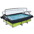Каркасний басейн Exit Toys (220 х 150 х 65 см) лайм, з куполом, фільтр-насосом і тентом, фото 2