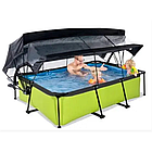 Каркасний басейн Exit Toys (220 х 150 х 65 см) лайм, з куполом, фільтр-насосом і тентом, фото 9