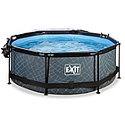 Круглий каркасний басейн Exit Toys (244 х 76 см) камінь, з куполом і фільтр-насосом, фото 3