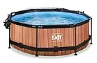 Круглий каркасний басейн Exit Toys (244 х 76 см) дерево, з куполом і фільтр-насосом, фото 4