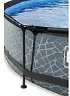 Круглий каркасний басейн Exit Toys (360 х 76 см) камінь, з куполом та фільтр-насосом, фото 2