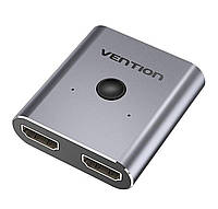 Кабель для видео Vention 2-Port HDMI двунаправленный переключатель, цвет серый