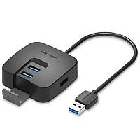 USB хаб Vention 4 порта USB 3.0, 15 см., цвет черный (CHBBB)