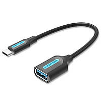 Кабель Vention USB 3.1(Gen 1) C "папа" - A "мама" OTG Cable 0.15M, цвет черный PVC Type (CCVBB)