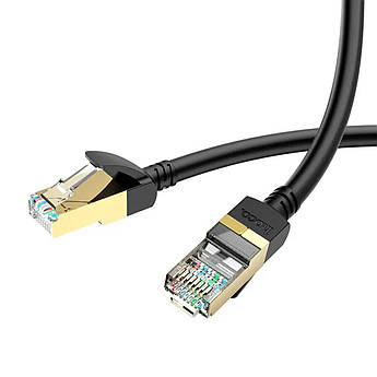 Патч-корд Hoco 3 метри RJ45 Gigabit Ethernet інтернет кабель US02 BLACK