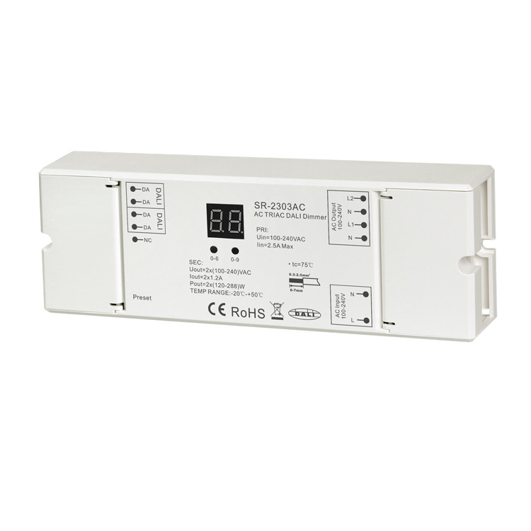 Димер AC TRIAC DALI Dimmer SR-2303AC два канала АС100-240 вольт 1,2 А SUNRICHER 16506о