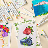 Спиртові маркери для скетчингу кисть та долото Ohuhu 48 Colors Dual Tips Alcohol Art Markers Brush & Chisel, фото 4