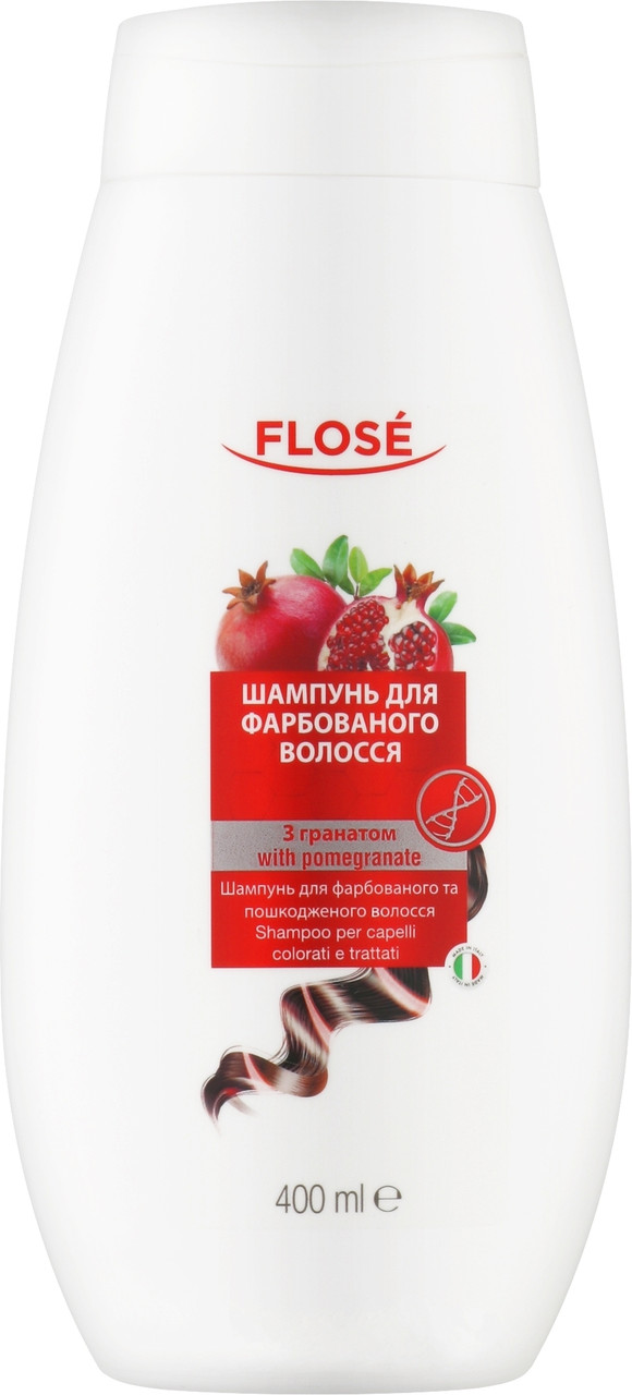 Шампунь для фарбованого та пошкодженого волосся з гранатом Flose Colored Hair 400 мл