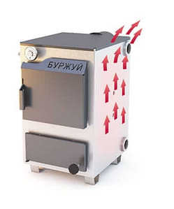 Твердопаливний котел Буржуй КП-10 с чугунною (варочною) плитою