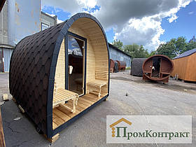 Будівництво мобільної бані бочки в стилі голку 2.2х3.0м Thermowood Production