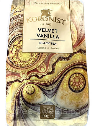 Чай Kolonist 100 г чорний Velvet Vanilla, фото 3