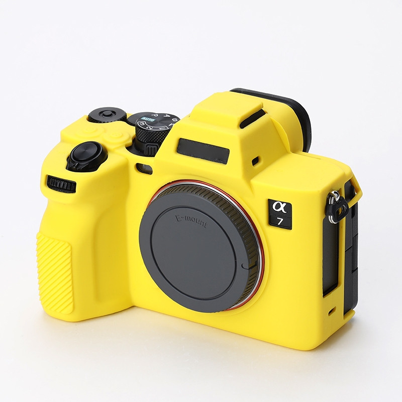 Захисний силіконовий чохол для фотоапаратів SONY A7 IV — жовтий