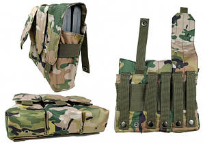 Підсумок під 6 магазінів АК/РПК потрійний (MOLLE, підсумок на розгрузку, жилет, РПС) Multicam